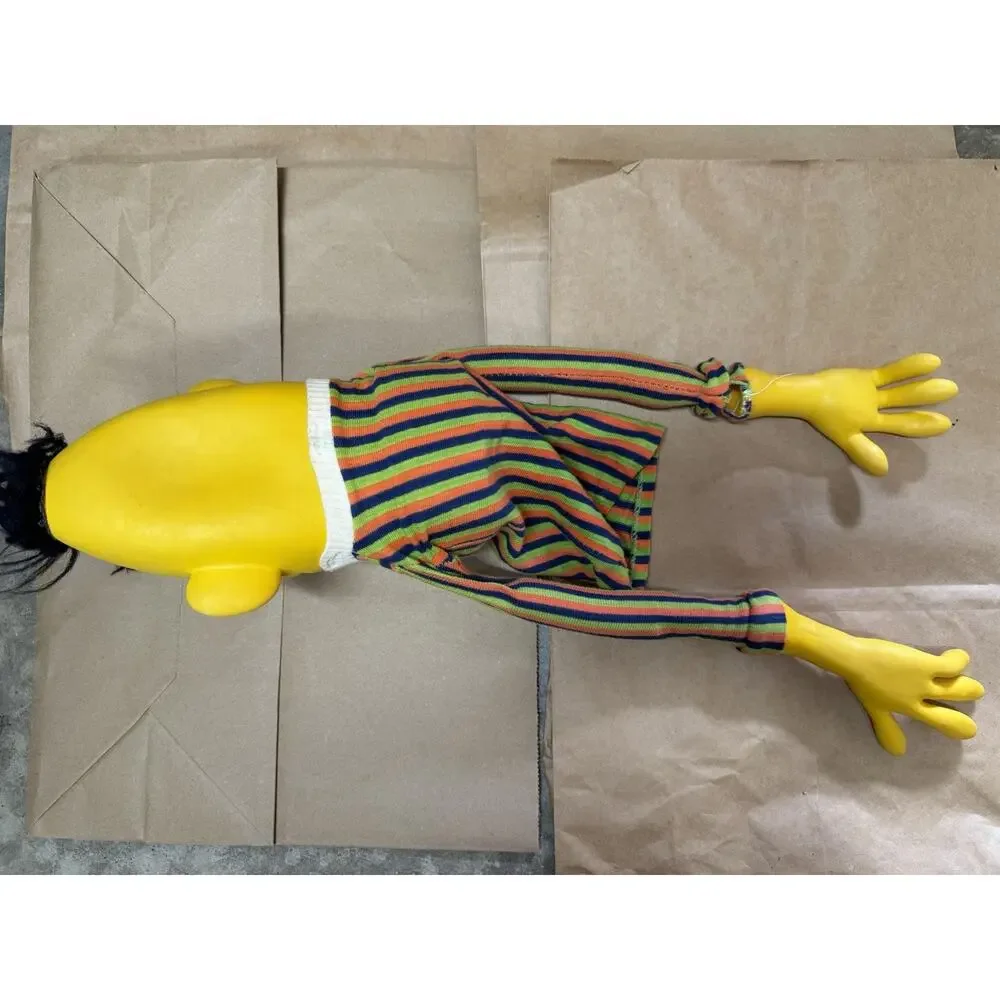 Bert Sesame Street Hand Puppet Vintage '70s Plastic Hands & Head Cloth Body